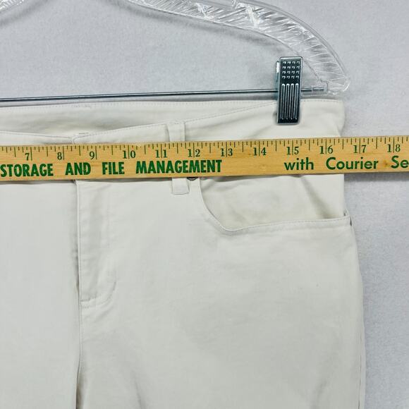 EILEEN FISHER Jeans 10 Organic Cotton Stretch Denim Slim Ankle Bone White - Picture 11 of 15